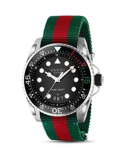 Часы для дайвинга Gucci, 45 мм, мультиколор 2448962 | black/red/green