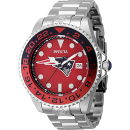 Men's NFL New England Patriots Automatic Date Dive Red Dial Watch 45031