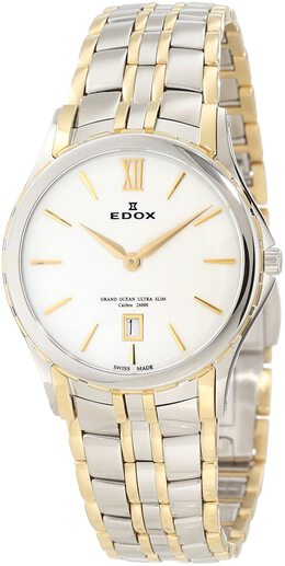 Pre-owned Edox Grand Ocean Quartz White Dial Mens Watch 27035 357j bid