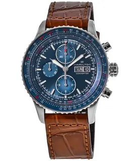 Brand New Authentic Hamilton Khaki Aviation Converter Auto Chrono Blue Dial Men's Watch Model H76746540