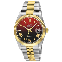 Gevril West Village Fusion Elite Automatic Red Dial Mens Watch 48960B