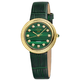 Gevril Arezzo GV2 Quartz Diamond Green Dial Ladies Watch Article: 13302