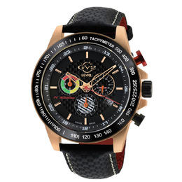 Gevril Scuderia Chronograph Tachymeter Black Dial Mens Watch 9921