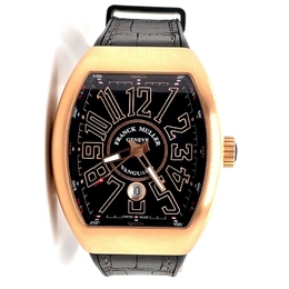 Pre-owned Franck Muller Vanguard Black Dial Mens Watch 45scgldbrngld