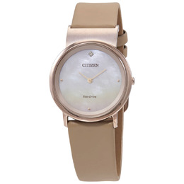 Citizen White Mother of Pearl Dial Ladies Watch EG7073-16Y