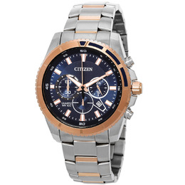 Citizen Chronograph Quartz Blue Dial Two-Tone Mens Watch AN8206-53L
