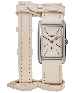 Longines DolceVita L52554791 Women's Watch with Beige Dial and Leather Strap