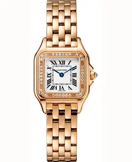 Cartier Panthere de Cartier Small Silver Dial Diamond Rose Gold Watch WJPN0049