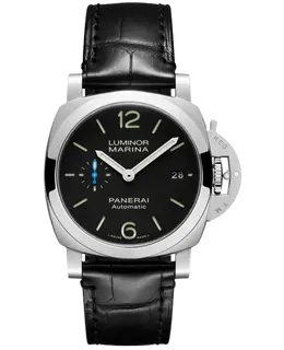 Panerai Luminor Quaranta Black Dial Leather Strap Men's Watch pam01372