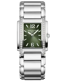 Patek Philippe Twenty-4 Green Sunburst Dial Steel Women's Watch Model 4910/1200A-011