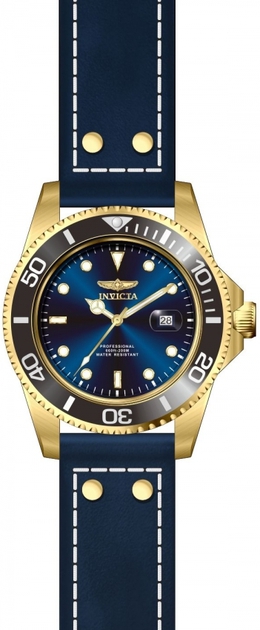 Invicta Pro Diver Mens Watch 22076, Blue Dial with Gold-Tone Hands and Black Bezel