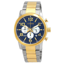 Citizen Chronograph Quartz Blue Dial Two-Tone Mens Watch AN8059-56L