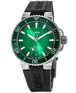 Oris Aquis Date Green Dial Rubber Strap Men's Watch 01 400 7763 4157-07