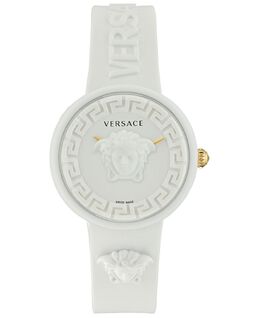 Женские швейцарские часы Medusa Pop с белым силиконовым ремешком, 39 мм Versace, белый 15615699 | white