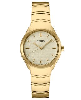 Женские часы Essentials с золотистым браслетом из нержавеющей стали, 30 мм Seiko 16727465 | champagne