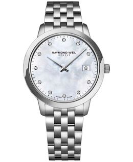 Женские швейцарские часы Toccata Diamond Accent из нержавеющей стали с браслетом 34 мм Raymond Weil, белый 15053376 | white