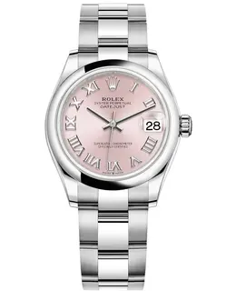 Authentic Brand New Rolex Datejust Model M278240-0013 Stainless Steel Pink Roman Dial Women's Watch