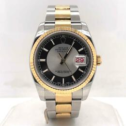 Pre-owned Rolex Oyster Perpetual Datejust 36 - Silver and Black Dial (Ref: 116233BKSSO)