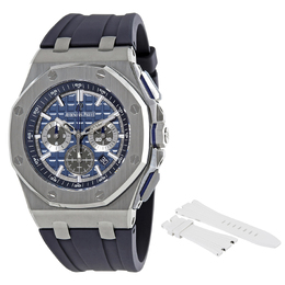 Pre-owned Audemars Piguet Royal Oak Offshore Chronograph Blue Dial Mens Watch 26480ti.oo.a027ca.01