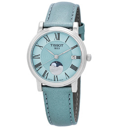 Tissot Carson Moon Phase Quartz Light Blue Dial Ladies Watch T122.223.16.353.00