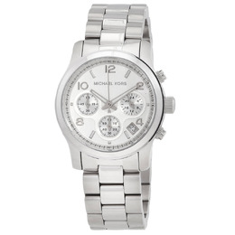 Michael Kors Runway Chronograph Quartz Silver Dial Ladies Watch mk7325