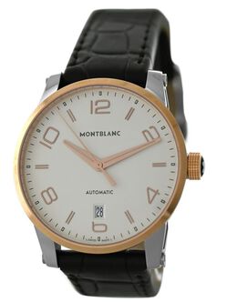 Pre-owned Montblanc Timewalker 110330 Mens Silver Dial Watch