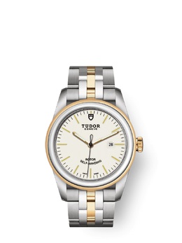 Tudor Glamour Date M53003-0065: Silver-tone Stainless Steel Case, Two-tone Bracelet (Gold), Automatic Movement