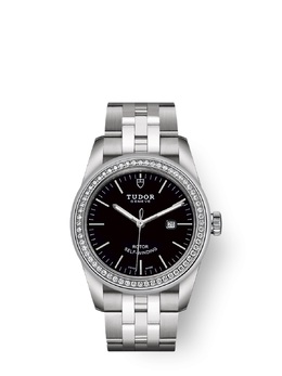 Tudor Glamour Date Automatic Diamond Black Dial 31mm Ladies Watch - Model: 53020-0008