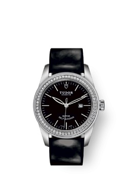 Tudor Glamour Date Automatic Diamond Black Dial Ladies Watch, SKU 53020-0047
