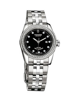 Tudor Glamour Automatic Diamond Black Dial Ladies Watch Reference: 53020-0007