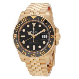 Rolex GMT-Master II 18kt Yellow Gold Automatic Chronometer Black Dial Mens Watch 126718grnr-0001