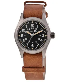 Hamilton Khaki Field Mechanical Black Dial Leather Strap Men's Watch h69439531
