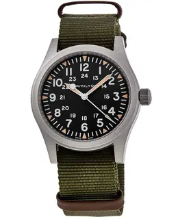 Brand New Hamilton H69529393 Khaki Field Mechanical Black Dial Textile Strap Men's Watch