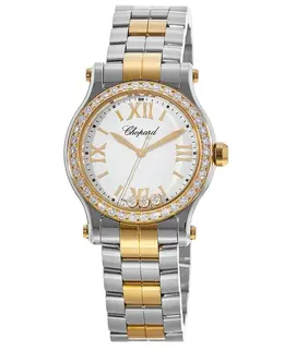Chopard Happy Sport 30mm White Dial Diamond Rose Gold and Steel Women's Watch 278590-6004