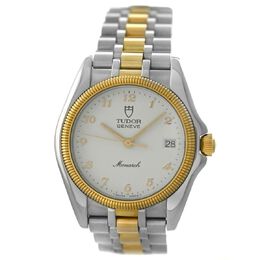 Pre-owned Tudor Monarch Quartz White Dial Mens Watch - Ref 15733