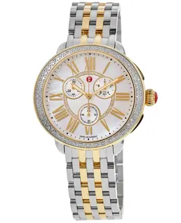 Michele Serein Authentic Chronograph Diamond Two-Tone Watch Model MWW21A000069