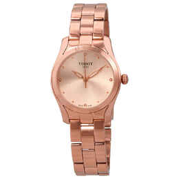 Tissot T-Wave Rose Diamond Dial Ladies Watch, Model: T112.210.33.456.00