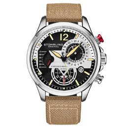 Stuhrling Original Mens Aviator Quartz Watch Black Dial, Article M17973