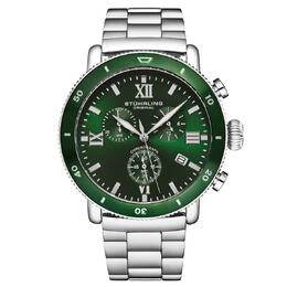 Stuhrling Original Monaco Chronograph Quartz Mens Watch M17995 Green Dial
