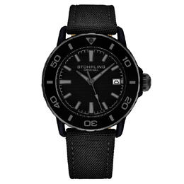Stuhrling Aquadiver Quartz Black Dial Mens Watch m17998