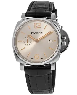 Panerai Luminor Due 42mm Ivory Dial Leather Strap Men's Watch pam01249