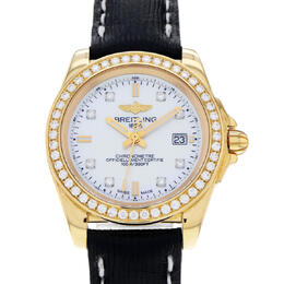 Pre-owned Breitling Galactique Quartz Chronometer Diamond Ladies Watch H7133053/A803-208X