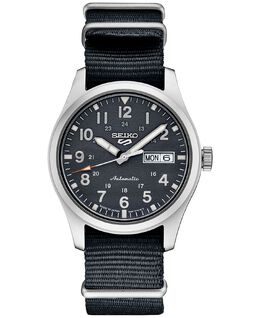 Мужские автоматические часы 5 Sports серого цвета с нейлоновым ремешком, 43 мм Seiko 13059129 | gray