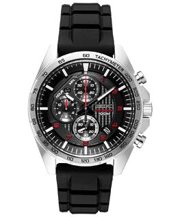 Мужские часы с хронографом, черный силиконовый ремешок, 43,9 мм Seiko 8456560 | silver