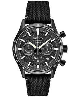 Мужские часы с хронографом Essentials, черный нейлоновый ремешок, 43 мм Seiko 14684804 | black