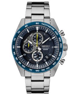 Мужские часы-хронограф с браслетом из нержавеющей стали 43,9 мм Seiko 8456558 | stainless steel