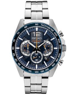 Мужские часы Essentials с хронографом и браслетом из нержавеющей стали, 43,9 мм Seiko 9977574 | silver
