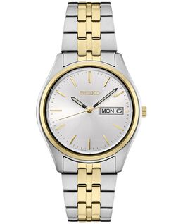 Мужские двухцветные часы-браслет из нержавеющей стали Essentials 37 мм Seiko 12365172 | silver