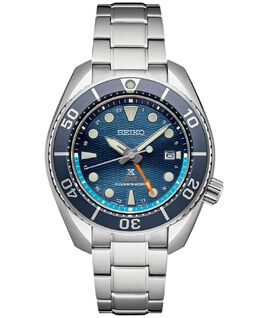Мужские часы Prospex Sea Sumo Solar GMT с браслетом из нержавеющей стали, 45 мм Seiko 16727429 | light blue