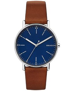 Мужские часы Signatur с коричневым кожаным ремешком 40 мм SKW6355 Skagen 4387489 | brown
